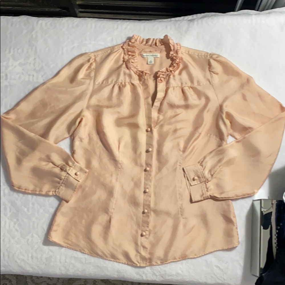 NICE 100% SILK *BANANA REPUBLIC* BLOUSE L/S SHIRT!